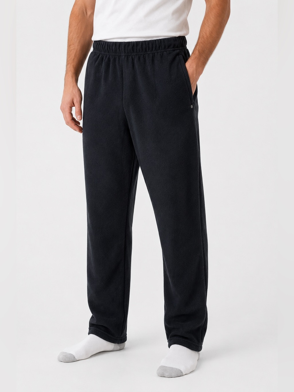 Patagonia Vintage Syncilla Elastic Waist Black Fleece Pants Small USA Made